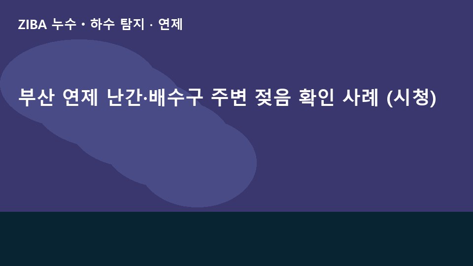 부산 연제 난간·배수구 주변 젖음 확인 사례 (시청)